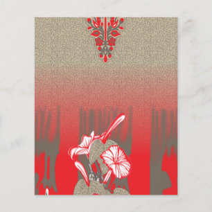 ein Schal in Rot und Beige mit einem Foto einer Fr Flyer