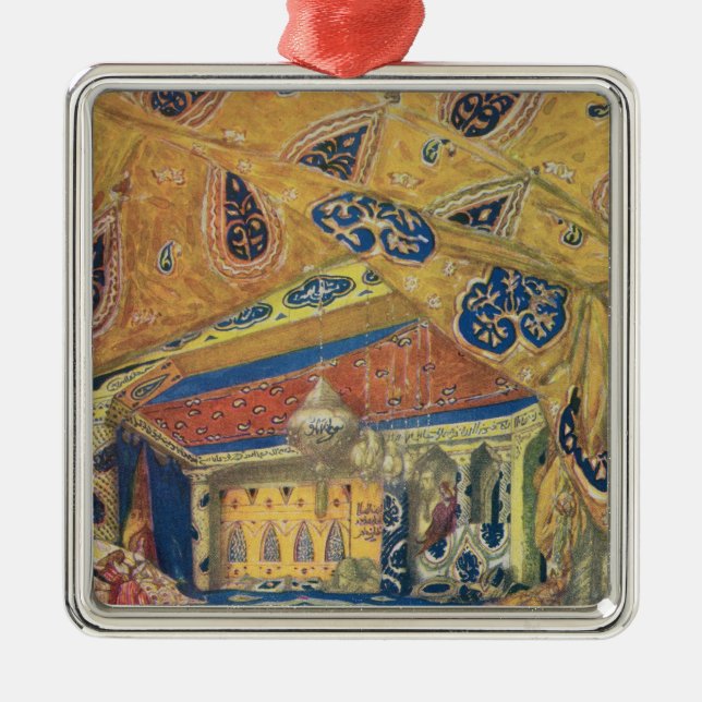 Ein Scheherazade Salon Silbernes Ornament (Vorne)