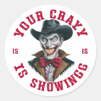 Ein schelender Cowboy Runder Aufkleber