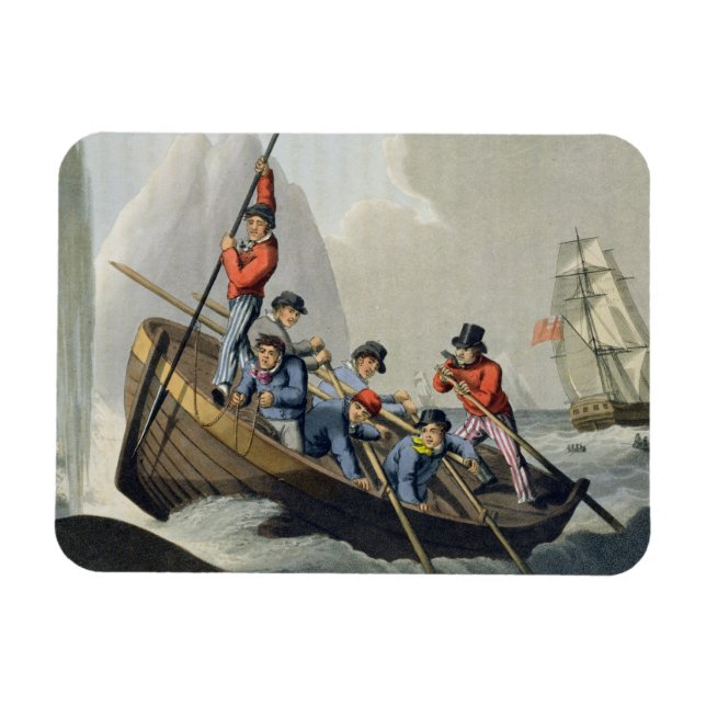 Ein Schiff, das einen Wal angreift und von der Mat Magnet (Horizontal)