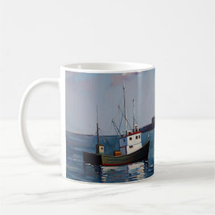 Ein Schiff im Hafen Kaffeetasse