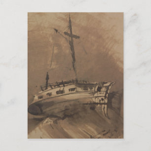 Ein Schiff in Choppy Seas, 1864 Postkarte
