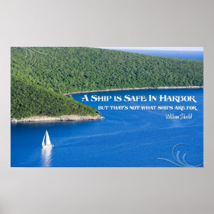 Ein Schiff ist im Hafen-motivierend Plakat sicher