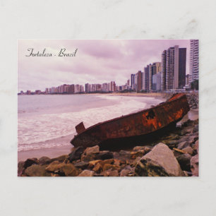 Ein Schiffswrack am Strand. Fortaleza, Brasilien Postkarte