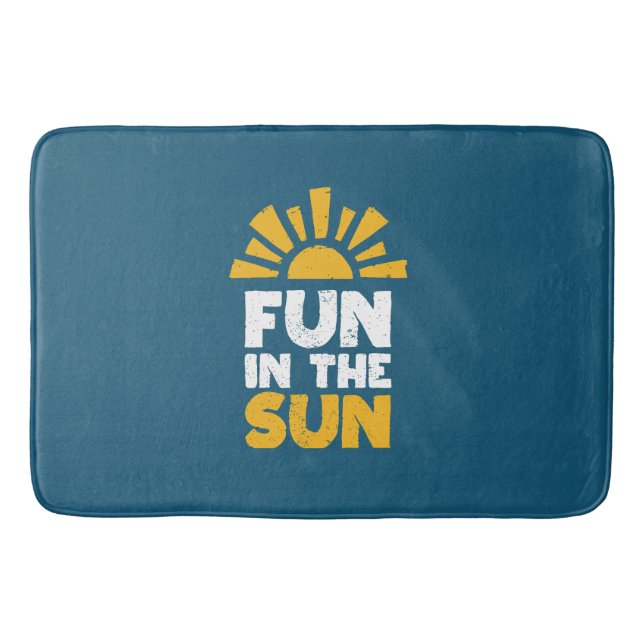 Ein Schild, das Spaß an der Sonne sagt Badematte (Vorderseite)