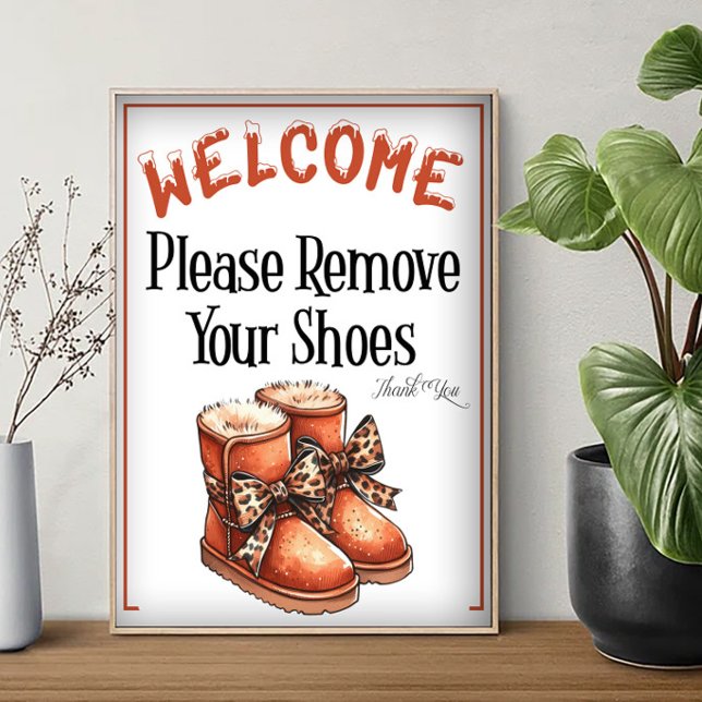 Ein Schild 'Im Winter bitte Schuhe entfernen' (Von Creator hochgeladen)