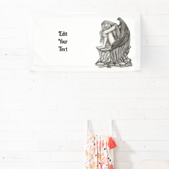 Ein schlafender Engel auf dem Stein Banner (InSitu)