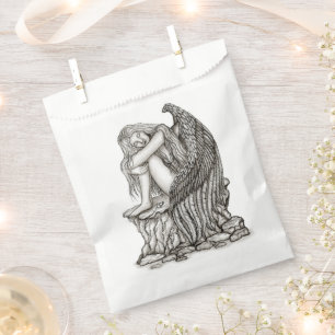 Ein schlafender Engel auf dem Stein Geschenktütchen