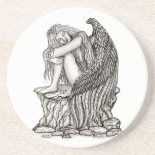 Ein schlafender Engel auf dem Stein Getränkeuntersetzer