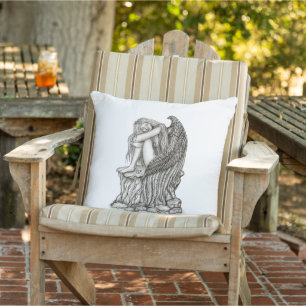 Ein schlafender Engel auf dem Stein Kissen