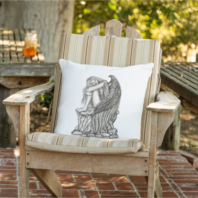 Ein schlafender Engel auf dem Stein Kissen (Stuhl )