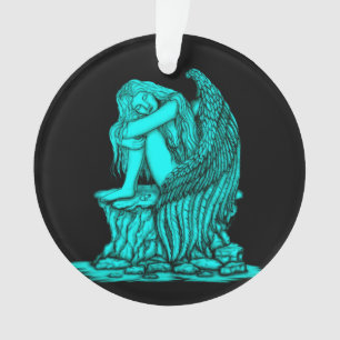 Ein schlafender Engel auf dem Stein Ornament