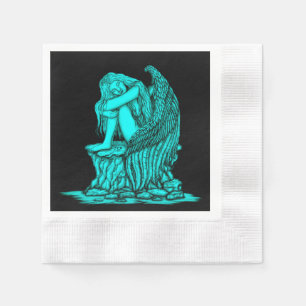 Ein schlafender Engel auf dem Stein Serviette