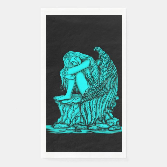 Ein schlafender Engel auf dem Stein Serviette (Vorderseite)