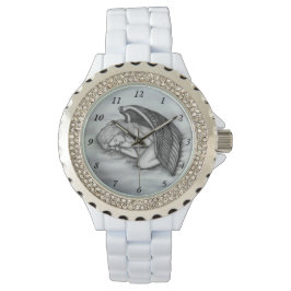 Ein schlafender Engel auf den Himmelswolken Armbanduhr