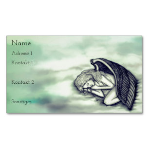 Ein schlafender Engel auf den Himmelswolken in Gr Magnetische Visitenkarte