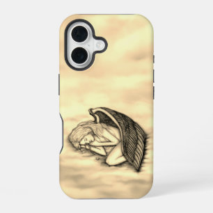 Ein schlafender Engel auf den Himmelswolken iPhone 16 Hülle