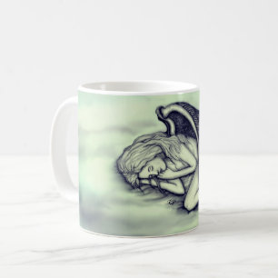 Ein schlafender Engel auf den Himmelswolken Kaffeetasse