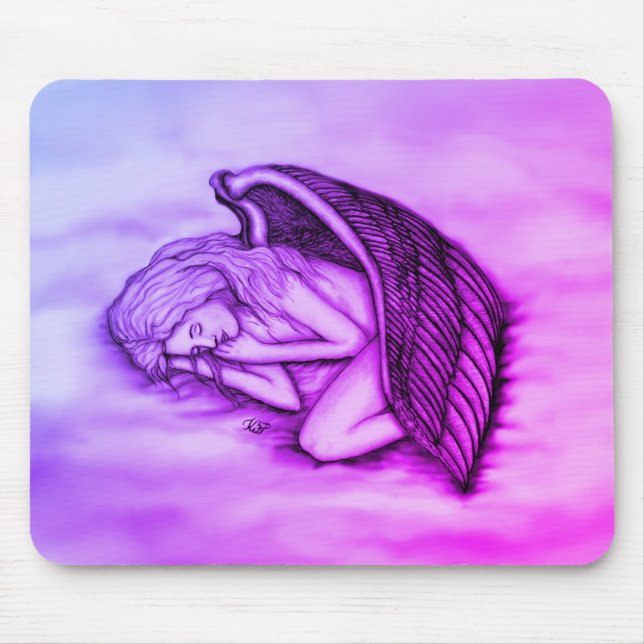 Ein schlafender Engel auf den Himmelswolken Mousepad (Vorne)