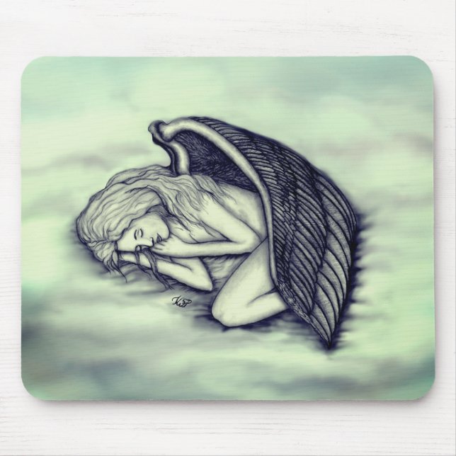 Ein schlafender Engel auf den Himmelswolken Mousepad (Vorne)
