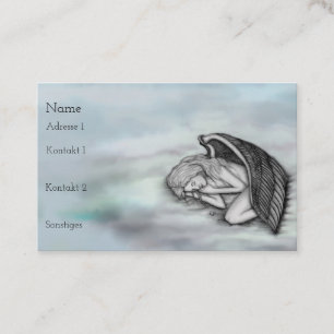 Ein schlafender Engel auf den Himmelswolken Visitenkarte