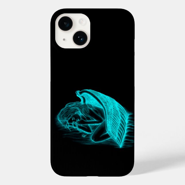 Ein schlafender Engel in schwarz-grün Design Case-Mate iPhone Hülle (Rückseite)
