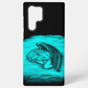 Ein schlafender Engel, Schwarz- und Grün-Design Samsung Galaxy Hülle
