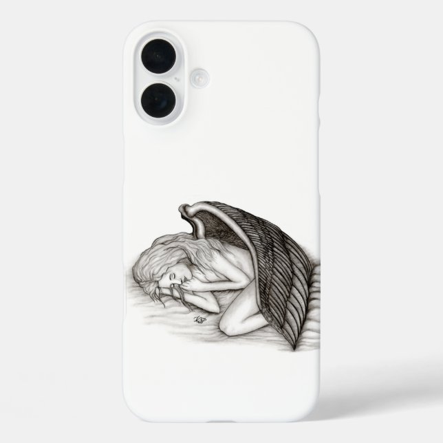 Ein schlafender Engel , schwarz und weiß Case-Mate iPhone Hülle (Rückseite)