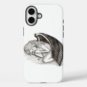 Ein schlafender Engel , schwarz und weiß iPhone 16 Plus Hülle