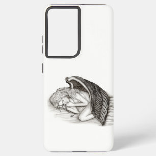 Ein schlafender Engel , schwarz-weiß Design Samsung Galaxy Hülle