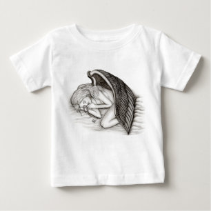 Ein Schlafengel , Schwarz-Weiß-Design Baby T-shirt