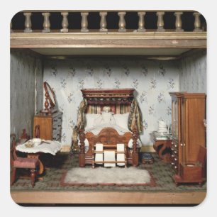 Ein Schlafzimmer in "Frau Bryants Pleasure", Quadratischer Aufkleber
