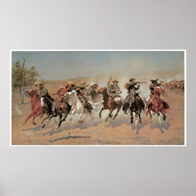 Ein Schlag für das Holz, 1889 Frederic Remington Poster (Vorne)