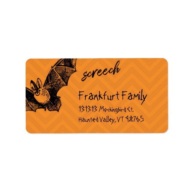 Ein Schläger schreit über dieses Halloween Adressaufkleber (Vorne)