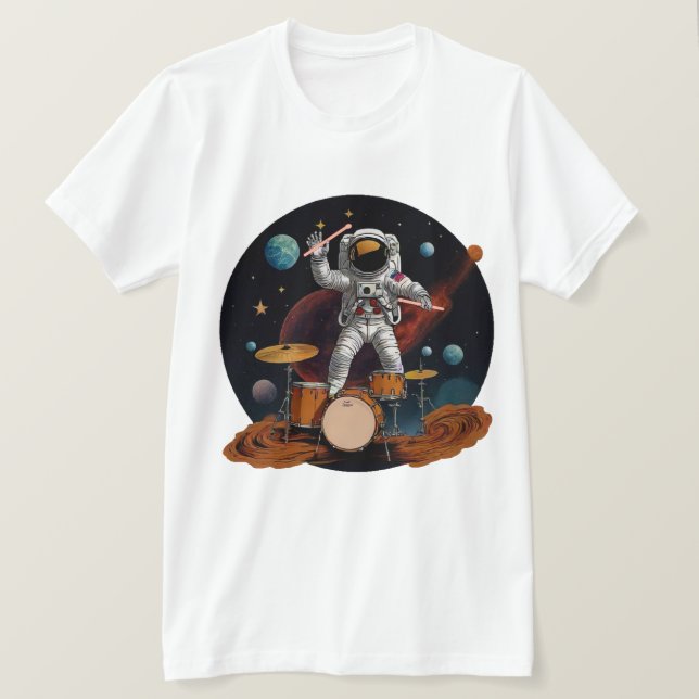 Ein Schlagzeuger spielt auf seinem Schlagzeug auf  T-Shirt (Design vorne)