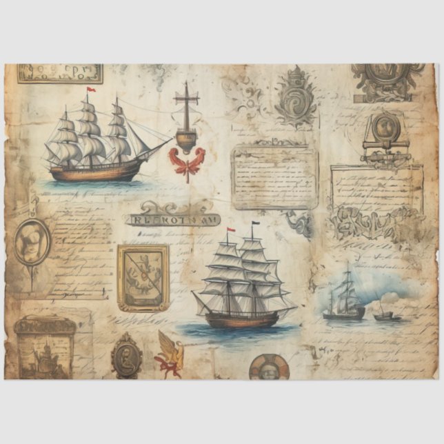 Ein schlankes Design für eine nautische Serie 18 Seidenpapier (Vorderseite)