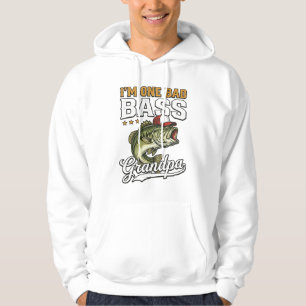 Ein schlechter Bass-Opa-Angeln Vintage-Vektor-Desi Hoodie