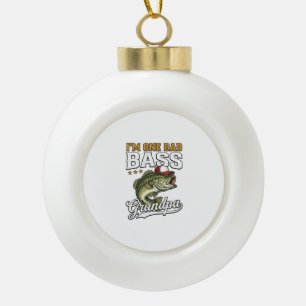 Ein schlechter Bass-Opa-Angeln Vintage-Vektor-Desi Keramik Kugel-Ornament