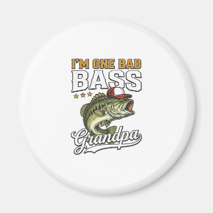 Ein schlechter Bass-Opa-Angeln Vintage-Vektor-Desi Magnet