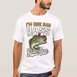 Ein schlechter Bass-Opa-Angeln Vintage-Vektor-Desi T-Shirt