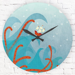 Ein schlechter Tag für die Schönheit der Seefahr Große Wanduhr