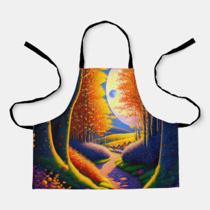 Ein schmaler Weg zwischen dicken Hecken und Kissen Schürze