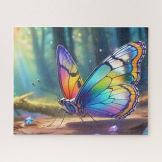 Ein Schmetterling mit transparentem Kristall Puzzle