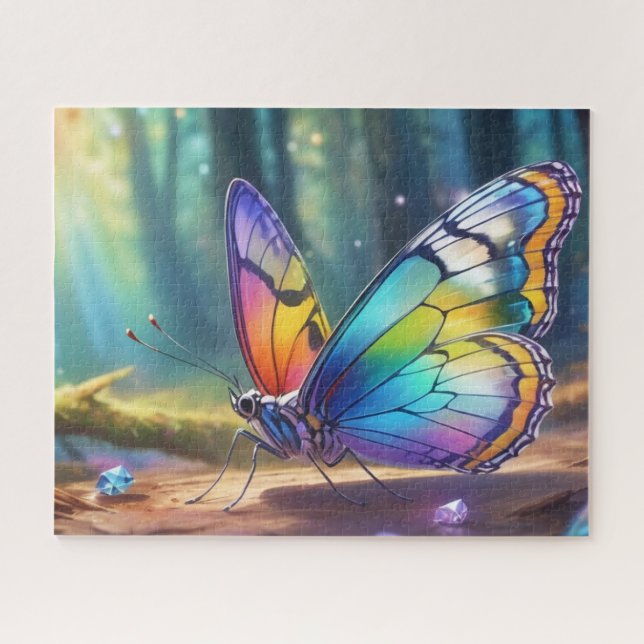 Ein Schmetterling mit transparentem Kristall Puzzle (Horizontal)