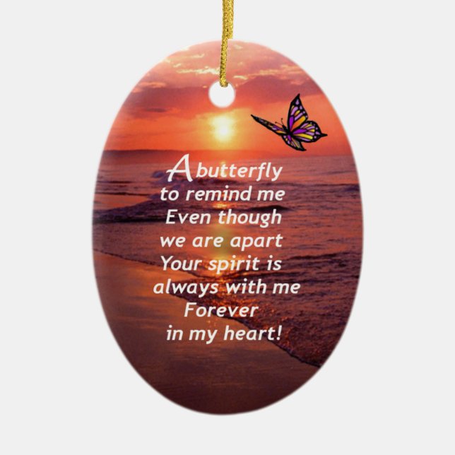 Ein Schmetterling, zum ich zu erinnern Keramik Ornament (Vorne)