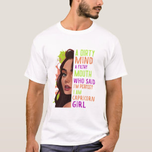 Ein schmutziger Geist ein glattes Mouth Capricorn T-Shirt