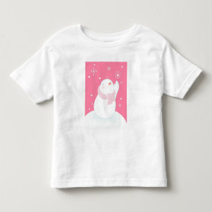 Ein Schneemann, der für eine fallende Schneeflock Kleinkind T-shirt