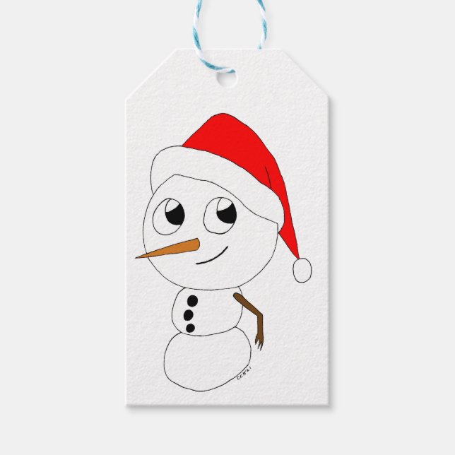 ein Schneemann Geschenkanhänger (Vorderseite)