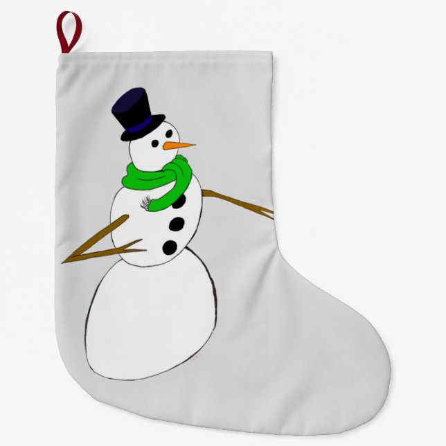 ein Schneemann Großer Weihnachtsstrumpf (Vorderseite)