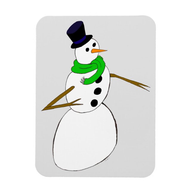 ein Schneemann Magnet (Vertikal)
